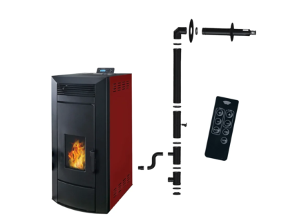 Salamandra A Pellets Hidráulico Anita 21 Kw Bordeaux Sannover Kit De Instalação