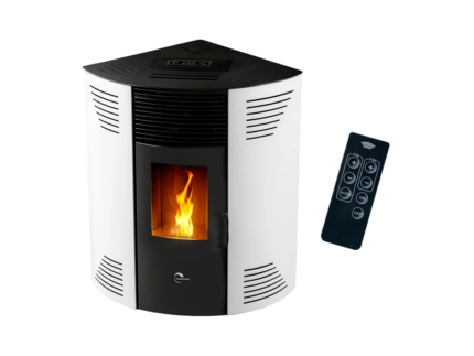 Salamandra A Pellets De Canto Iseos 12,2 Kw Branco Sannover